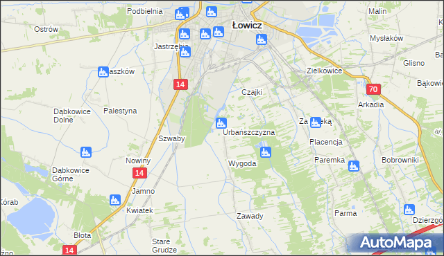 mapa Urbańszczyzna, Urbańszczyzna na mapie Targeo