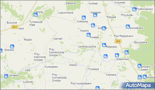 mapa Usnarszczyzna, Usnarszczyzna na mapie Targeo