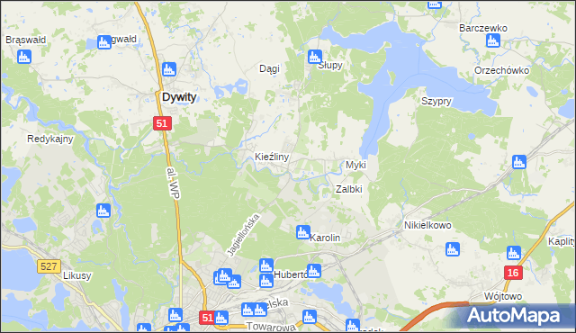 mapa Wadąg, Wadąg na mapie Targeo
