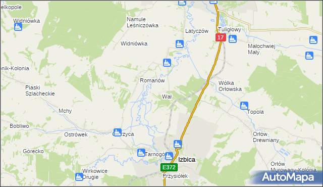 mapa Wał gmina Izbica, Wał gmina Izbica na mapie Targeo