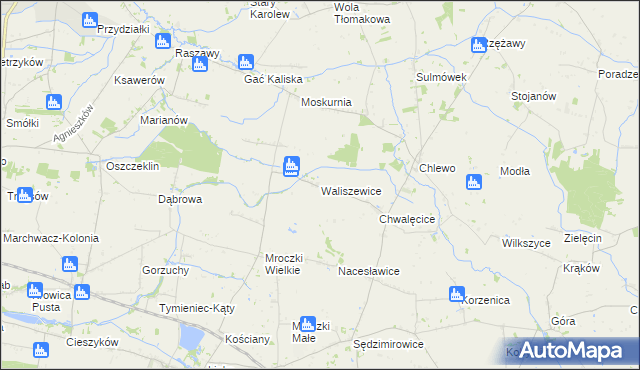 mapa Waliszewice, Waliszewice na mapie Targeo