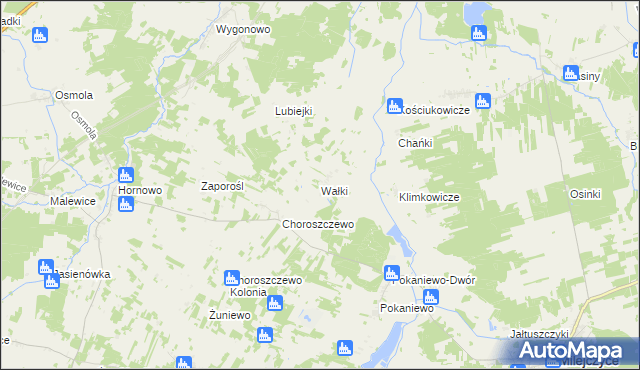 mapa Wałki gmina Milejczyce, Wałki gmina Milejczyce na mapie Targeo