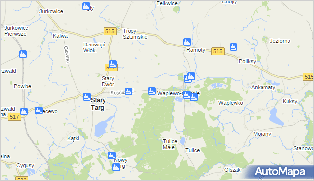 mapa Waplewo-Osiedle, Waplewo-Osiedle na mapie Targeo