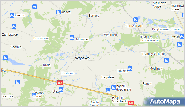 mapa Wąsewo-Kolonia, Wąsewo-Kolonia na mapie Targeo