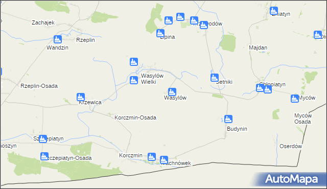 mapa Wasylów gmina Ulhówek, Wasylów gmina Ulhówek na mapie Targeo
