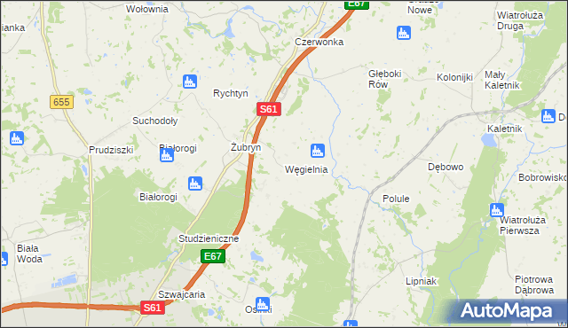 mapa Węgielnia gmina Szypliszki, Węgielnia gmina Szypliszki na mapie Targeo