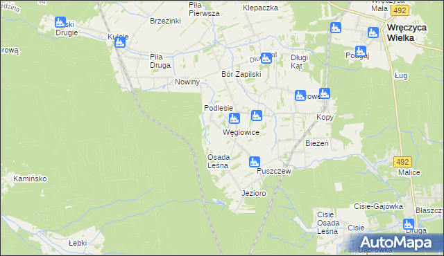 mapa Węglowice, Węglowice na mapie Targeo