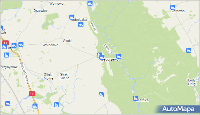 mapa Węgorzewo gmina Okonek, Węgorzewo gmina Okonek na mapie Targeo