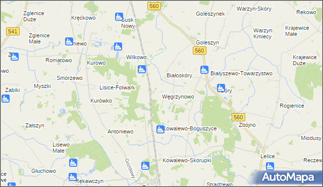 mapa Węgrzynowo gmina Gozdowo, Węgrzynowo gmina Gozdowo na mapie Targeo