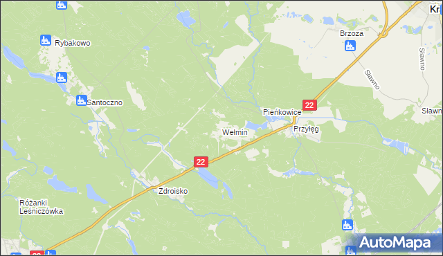 mapa Wełmin, Wełmin na mapie Targeo