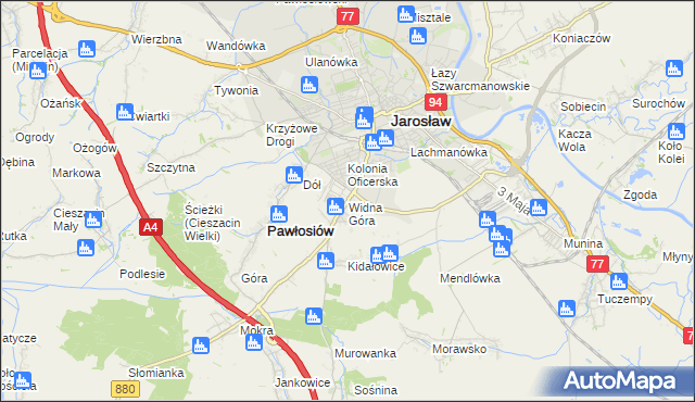 mapa Widna Góra, Widna Góra na mapie Targeo