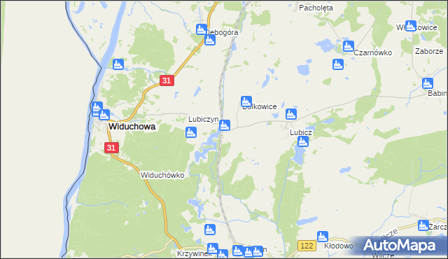 mapa Widuchowa-Stacja, Widuchowa-Stacja na mapie Targeo