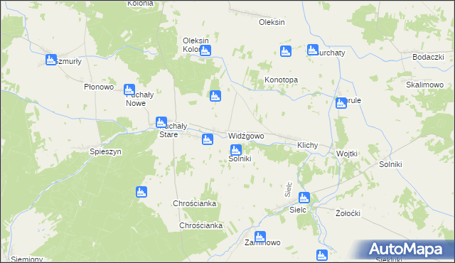 mapa Widźgowo, Widźgowo na mapie Targeo