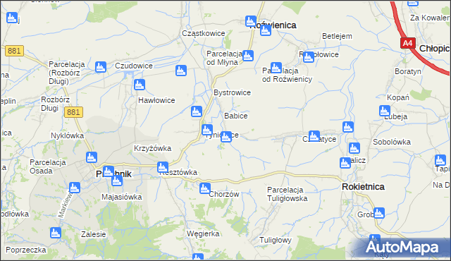 mapa Więckowice gmina Roźwienica, Więckowice gmina Roźwienica na mapie Targeo