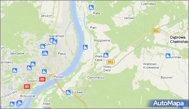 mapa Wielka Kępa, Wielka Kępa na mapie Targeo