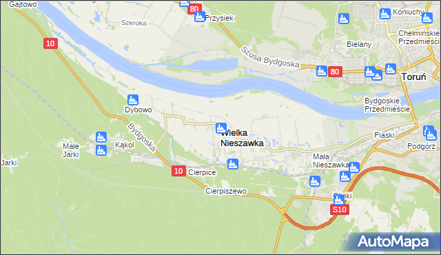 mapa Wielka Nieszawka, Wielka Nieszawka na mapie Targeo