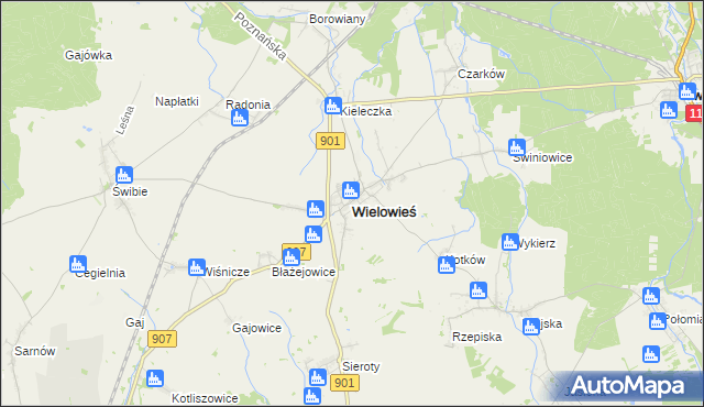mapa Wielowieś powiat gliwicki, Wielowieś powiat gliwicki na mapie Targeo