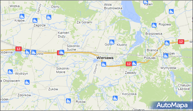 mapa Wieniawa, Wieniawa na mapie Targeo
