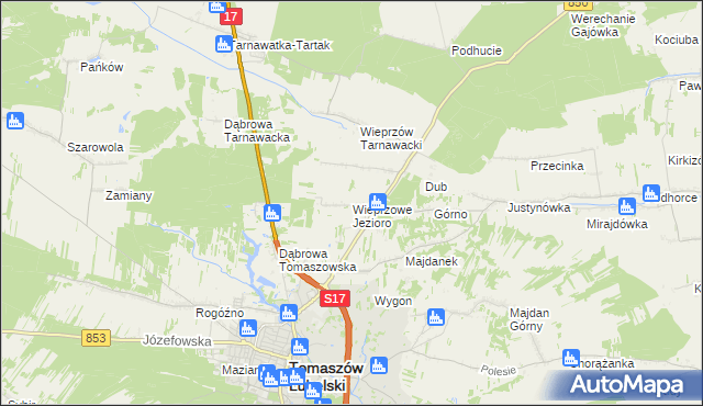 mapa Wieprzowe Jezioro, Wieprzowe Jezioro na mapie Targeo