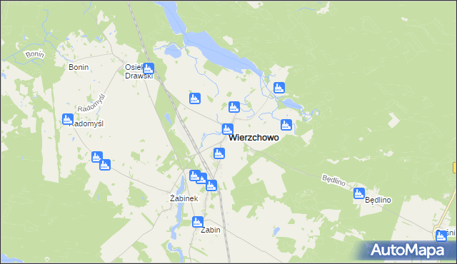 mapa Wierzchowo powiat drawski, Wierzchowo powiat drawski na mapie Targeo