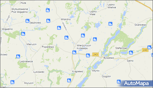 mapa Wierzchucin Królewski, Wierzchucin Królewski na mapie Targeo