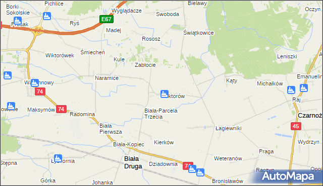 mapa Wiktorów gmina Biała, Wiktorów gmina Biała na mapie Targeo