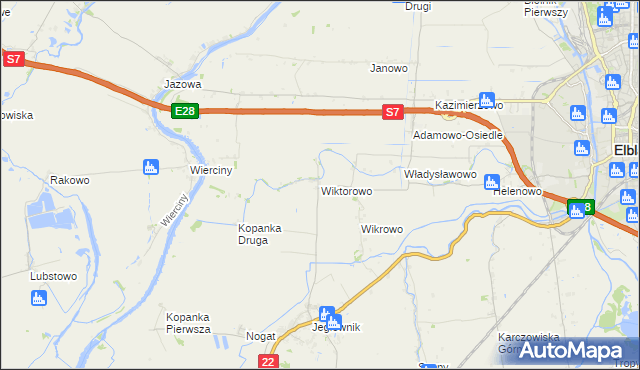 mapa Wiktorowo gmina Gronowo Elbląskie, Wiktorowo gmina Gronowo Elbląskie na mapie Targeo