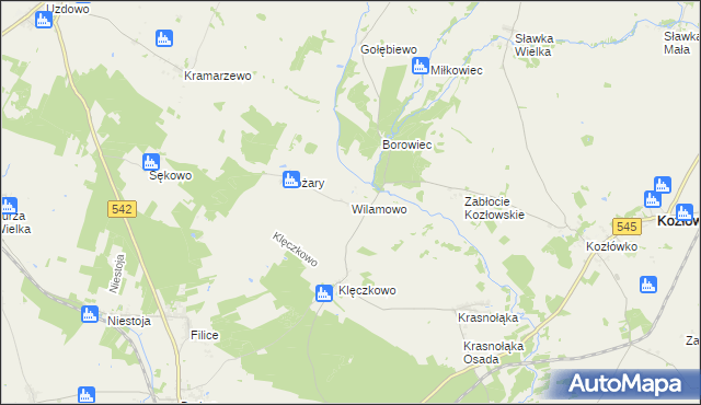 mapa Wilamowo gmina Działdowo, Wilamowo gmina Działdowo na mapie Targeo