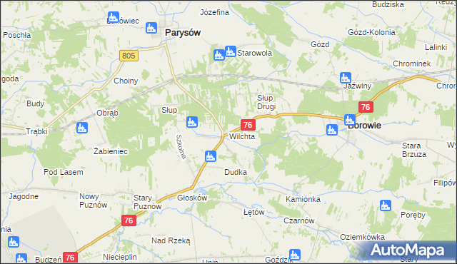 mapa Wilchta, Wilchta na mapie Targeo