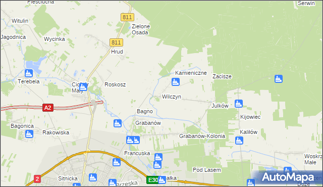 mapa Wilczyn gmina Biała Podlaska, Wilczyn gmina Biała Podlaska na mapie Targeo