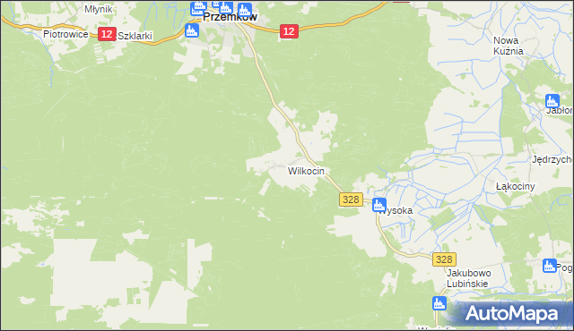 mapa Wilkocin, Wilkocin na mapie Targeo