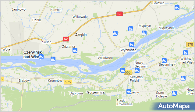 mapa Wilkówiec, Wilkówiec na mapie Targeo
