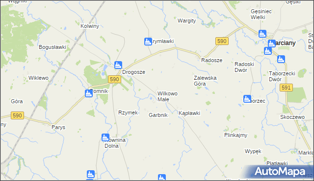 mapa Wilkowo Małe, Wilkowo Małe na mapie Targeo