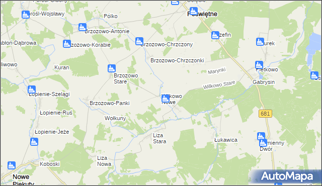 mapa Wilkowo Nowe, Wilkowo Nowe na mapie Targeo