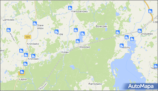mapa Wipsowo, Wipsowo na mapie Targeo