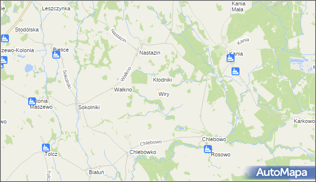 mapa Wiry gmina Stara Dąbrowa, Wiry gmina Stara Dąbrowa na mapie Targeo