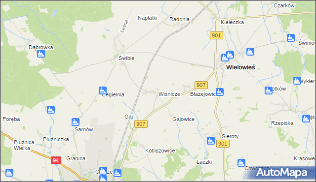 mapa Wiśnicze, Wiśnicze na mapie Targeo