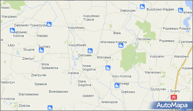 mapa Wiśniewa gmina Wilczyn, Wiśniewa gmina Wilczyn na mapie Targeo