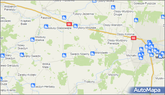 mapa Wiśniówek-Kolonia, Wiśniówek-Kolonia na mapie Targeo