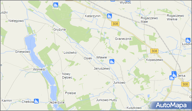 mapa Wławie, Wławie na mapie Targeo