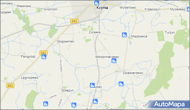 mapa Włodzimierzewo, Włodzimierzewo na mapie Targeo