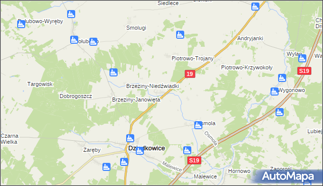 mapa Wojeniec, Wojeniec na mapie Targeo