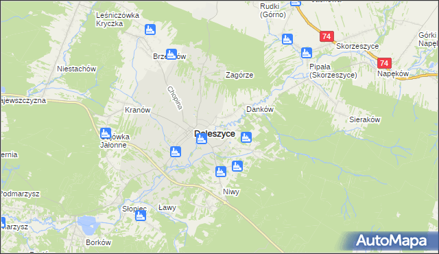 mapa Wójtostwo gmina Daleszyce, Wójtostwo gmina Daleszyce na mapie Targeo