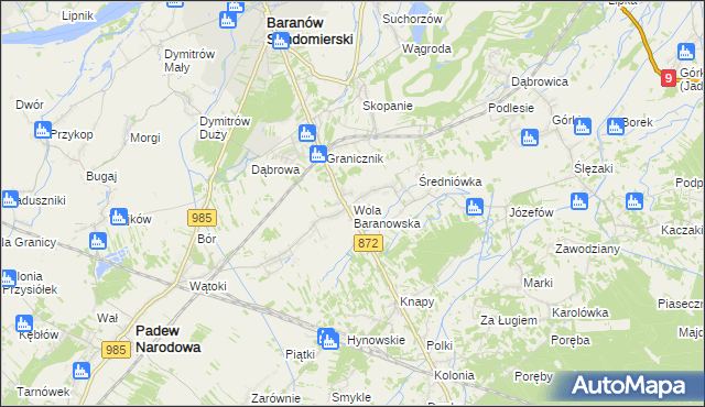 mapa Wola Baranowska, Wola Baranowska na mapie Targeo
