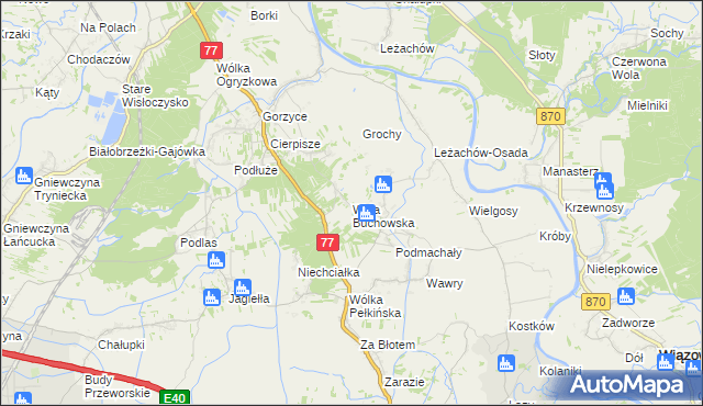 mapa Wola Buchowska, Wola Buchowska na mapie Targeo