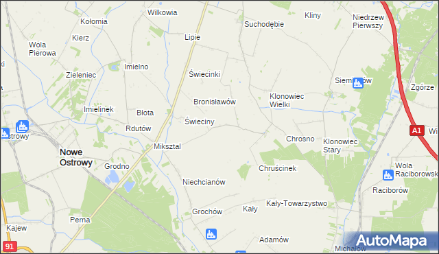 mapa Wola Chruścińska, Wola Chruścińska na mapie Targeo