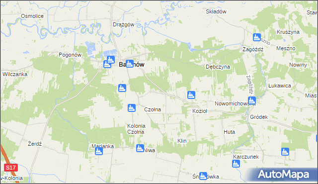 mapa Wola Czołnowska, Wola Czołnowska na mapie Targeo