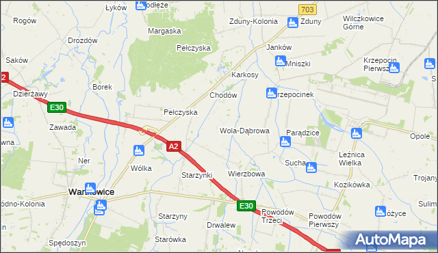 mapa Wola-Dąbrowa, Wola-Dąbrowa na mapie Targeo