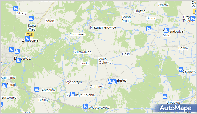 mapa Wola Gałecka, Wola Gałecka na mapie Targeo