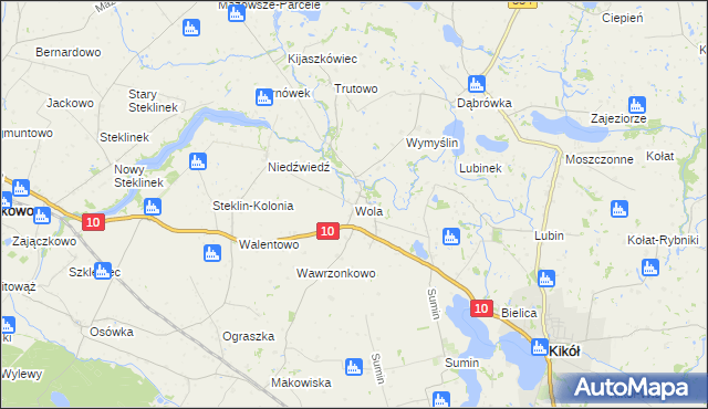 mapa Wola gmina Kikół, Wola gmina Kikół na mapie Targeo